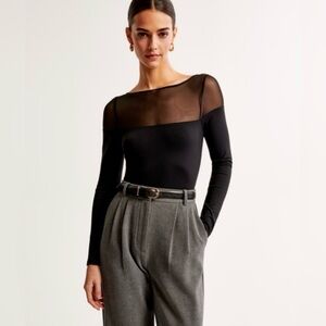 NWT Abercrombie Long Sleeve Mesh Crew Bodysuit